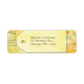 Reisthema in cacao en crème adresetiketten. etiket (Voorkant)