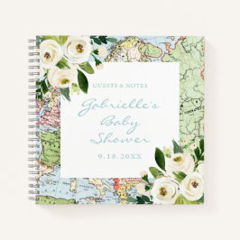 Reisthema  kaart Baby shower gastboek Notitieboek