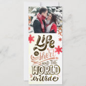 Reisthema kerstfeestdag fotokaart feestdagenkaart (Voorkant)