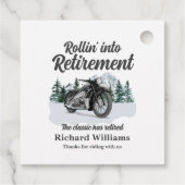 Reisthema Klassieke Motorfiets Rolling Bedankjes Labels (Achterkant)