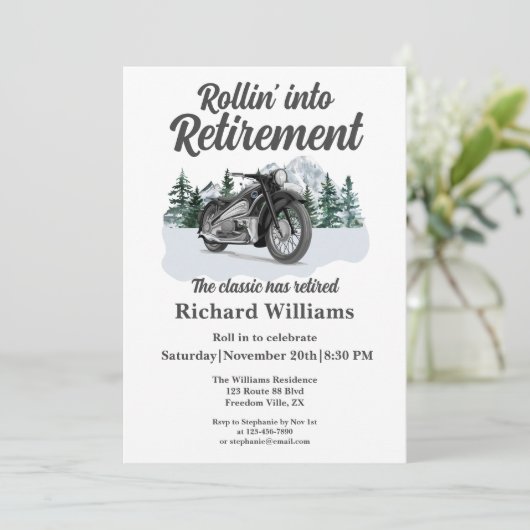 Reisthema Klassieke Motorfiets Rolling Kaart (Staand voorkant)