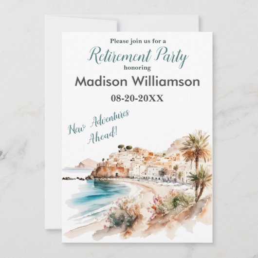 Reisthema Pensioenpartij Kaart (Voorkant)