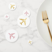 Reisthema Roze vliegtuig - Hartavontuur Confetti (Groep)