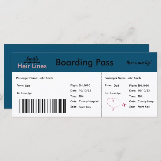 Reisthema "We verwachten" Aankondiging (Voorkant / Achterkant)