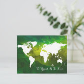 Reisthema. Wereldkaart Briefkaart (Staand voorkant)