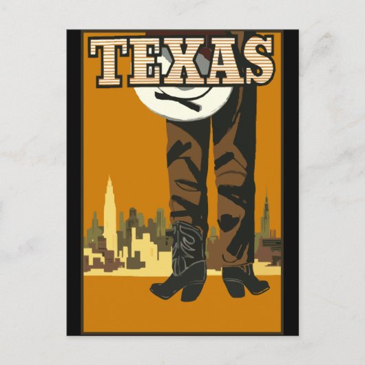  Reistoerisme in Texas Cowboy America Briefkaart (Voorkant)