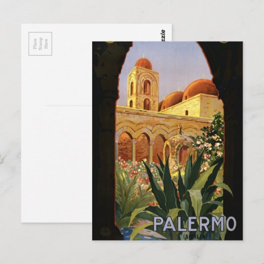  Reistoerisme Retro Palermo Briefkaart (Voorkant / Achterkant)