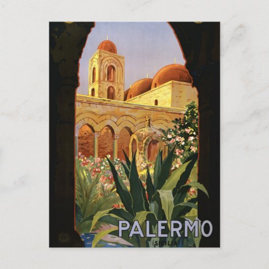  Reistoerisme Retro Palermo Briefkaart (Voorkant)
