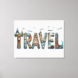 Reistypografie Wall Art Canvas Afdruk