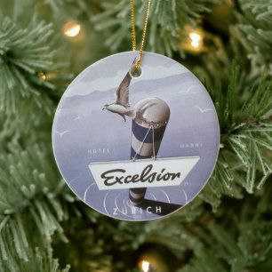 Reisuitstapje Excelsior Hotel Zurich Zwitserland Keramisch Ornament