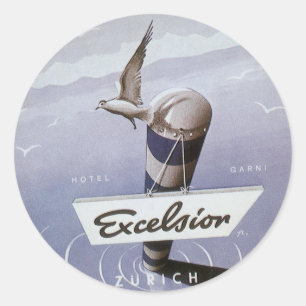 Reisuitstapje Excelsior Hotel Zurich Zwitserland Ronde Sticker