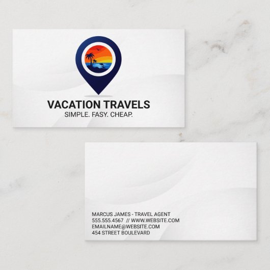 Reisvakantie Locatie Logo Visitekaartje (Voorkant / Achterkant)