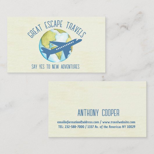 Reisvakantievluchten Visitekaartje (Voorkant / Achterkant)
