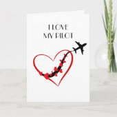 Reisverjaardag Ik hou van mijn piloot vliegtuig ha Kaart (Voorkant)