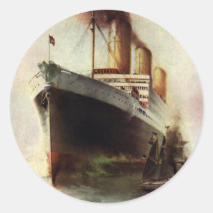 Reisvervoer Cruiseboot op zee uit het verleden Ronde Sticker