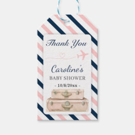 Reisvliegtuig Baby shower Sprinkle Neutrale gunst Cadeaulabel