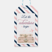 Reisvliegtuig Baby shower Sprinkle Neutrale gunst Cadeaulabel (Achterkant)