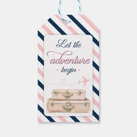 Reisvliegtuig Baby shower Sprinkle Neutrale gunst Cadeaulabel (Achterkant)