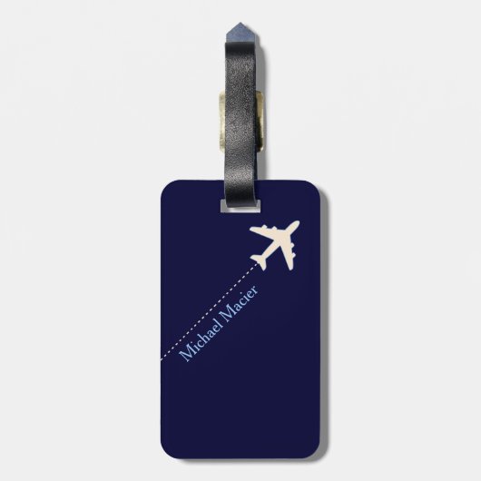 Reisvliegtuig Gepersonaliseerde naam & initiaal Bagagelabel (Achterkant verticaal)