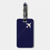 reisvliegtuig met stippellijn bagagelabel (Achterkant verticaal)