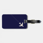 reisvliegtuig met stippellijn bagagelabel (Achterkant horizontaal)