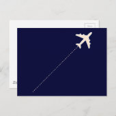 reisvliegtuig met stippellijn briefkaart (Voorkant / Achterkant)