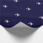 Reisvliegtuig met stippellijn cadeaupapier (Hoek)