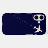 reisvliegtuig met stippellijn Case-Mate iPhone case (Achterkant (horizontaal))