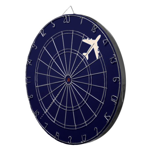reisvliegtuig met stippellijn dartbord (Voorkant Rechts)