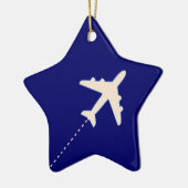 reisvliegtuig met stippellijn keramisch ornament (Links)