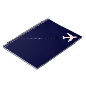 reisvliegtuig met stippellijn notitieboek (Linkerzijde)