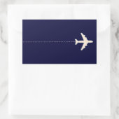 reisvliegtuig met stippellijn rechthoekige sticker (Tas)