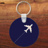 reisvliegtuig met stippellijn sleutelhanger (Voorkant)