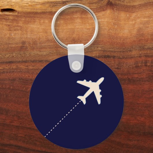 reisvliegtuig met stippellijn sleutelhanger (Voorkant)