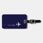 Reisvliegtuig met verdoofde lijnboot Blue Bagagelabel (Voorkant horizontaal)