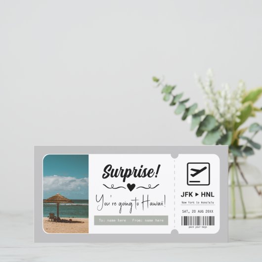 Reisvoucher Cadeaubon Verrassingsvakantie (Staand voorkant)