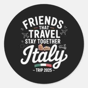 Reisvrienden Samen Italië 2025 Matching C Ronde Sticker