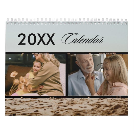 Reiswandkalender in zwart en beige filmstrip kalender (Hoes)