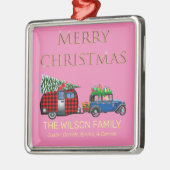reisweg Santa Pink Metalen Ornament (Links)