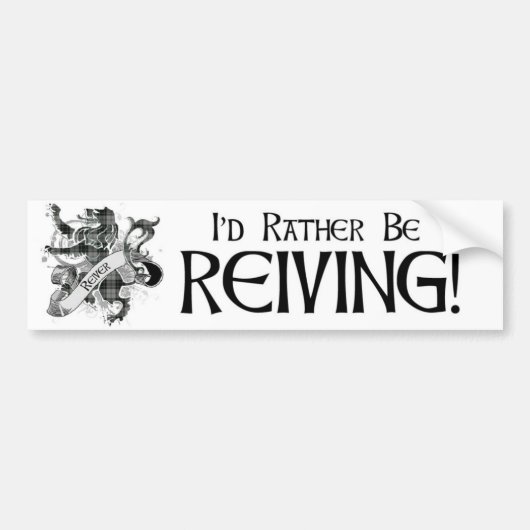 Reiver Reiver Tartan - Wit Bumpersticker (Voorkant)