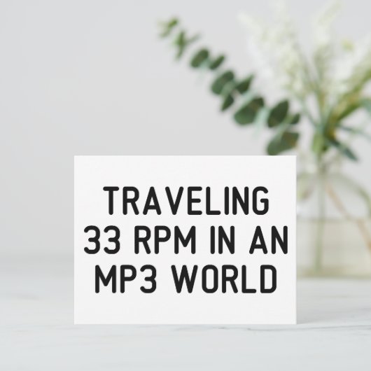 Reizen 33 rpm briefkaart (Staand voorkant)