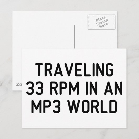 Reizen 33 rpm briefkaart (Voorkant / Achterkant)