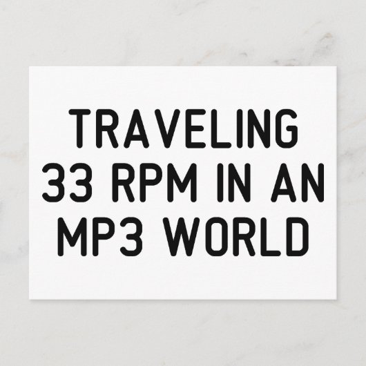 Reizen 33 rpm briefkaart (Voorkant)