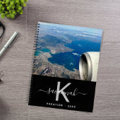 Reizen aangepaste foto zwart wit monogram notitieboek
