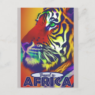 Reizen Afrika Retro Kleurrijke Tijger Briefkaart