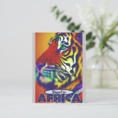 Reizen Afrika Retro Kleurrijke Tijger Briefkaart (Staand voorkant)