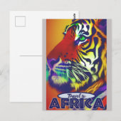 Reizen Afrika Retro Kleurrijke Tijger Briefkaart (Voorkant / Achterkant)
