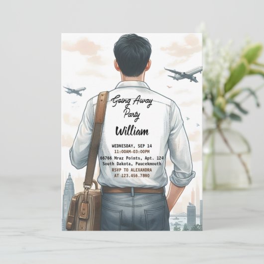 Reizen Afscheid Afscheid Goodbying Away Party Kaart (Staand voorkant)