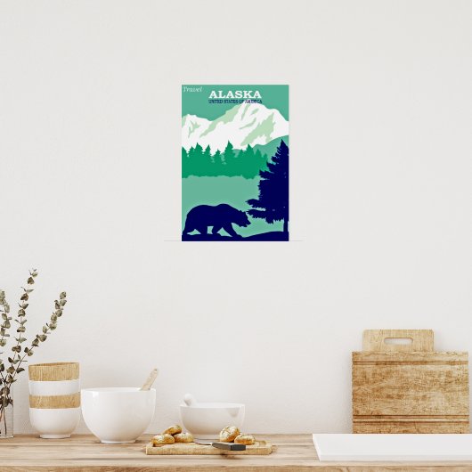 Reizen Alaska Vintage Poster (Keuken)