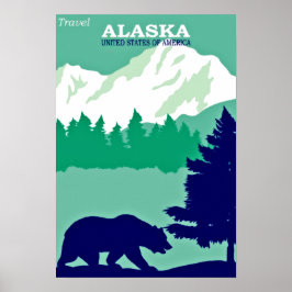 Reizen Alaska Vintage Poster